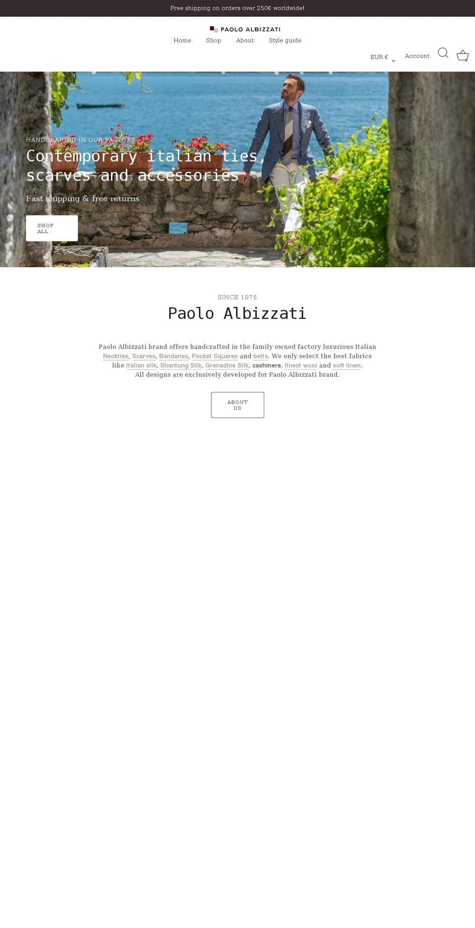 paoloalbizzati.com shopify website screenshot