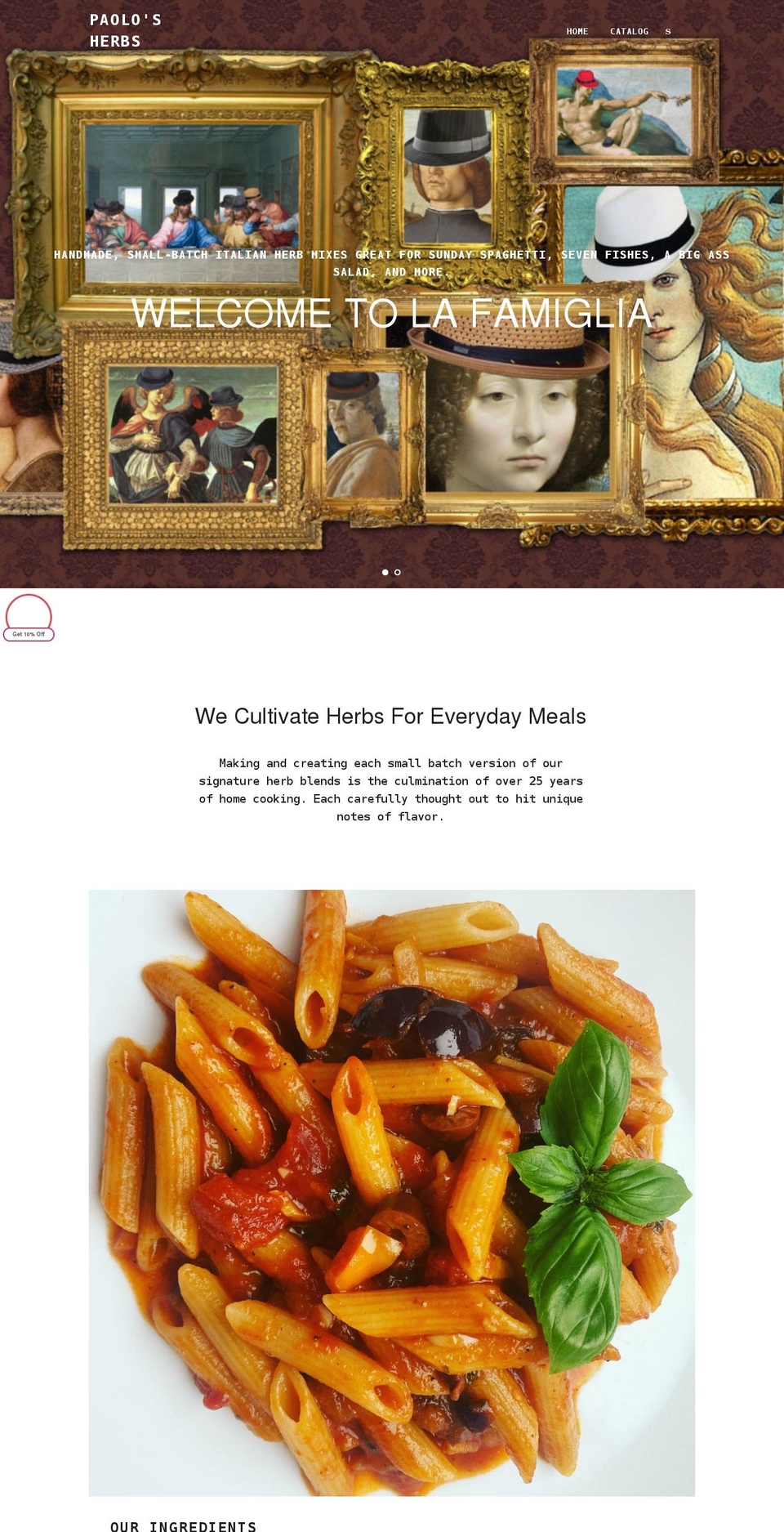 paolosherbs.com shopify website screenshot