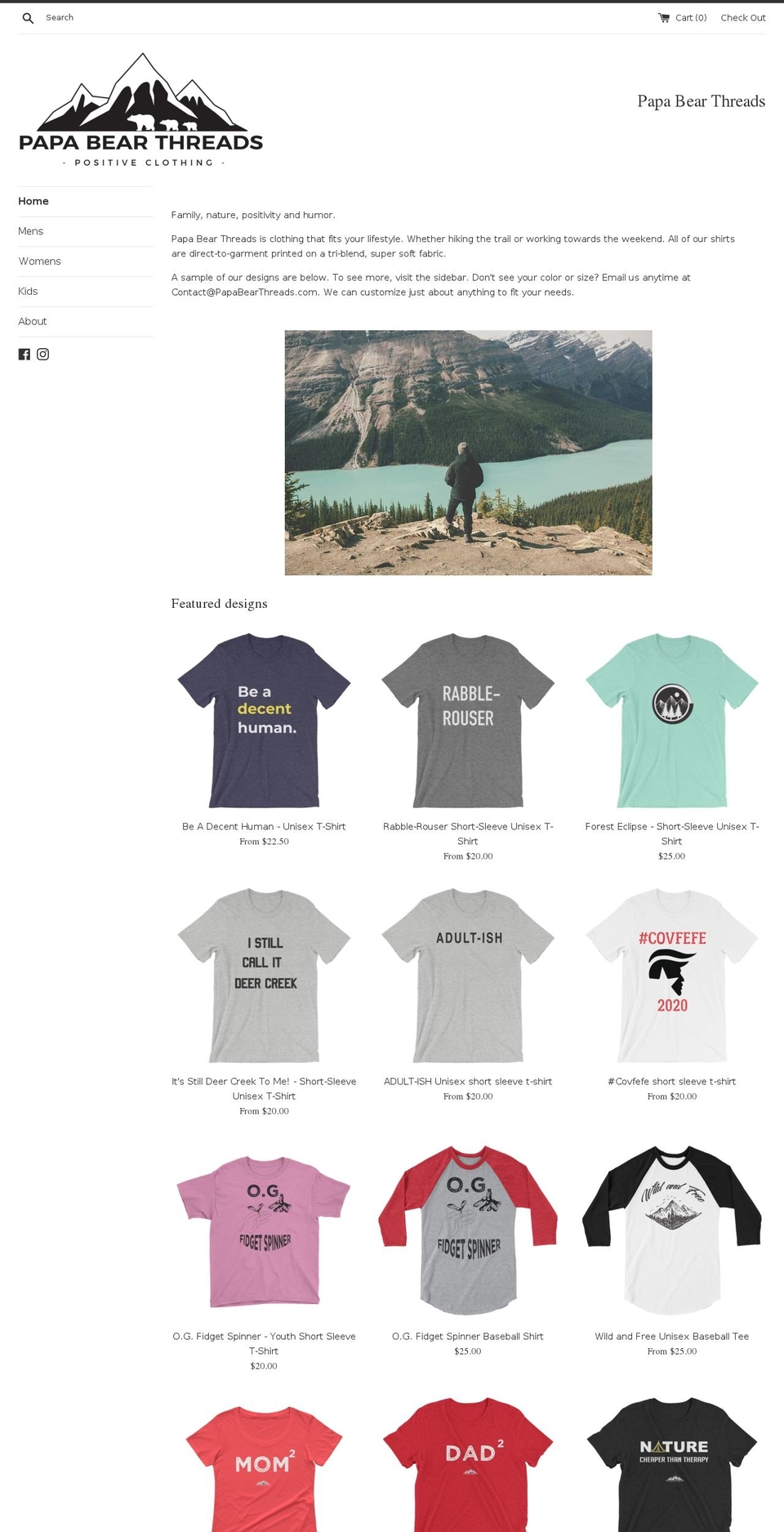 papabearshirts.com — Shopify storefront screenshot