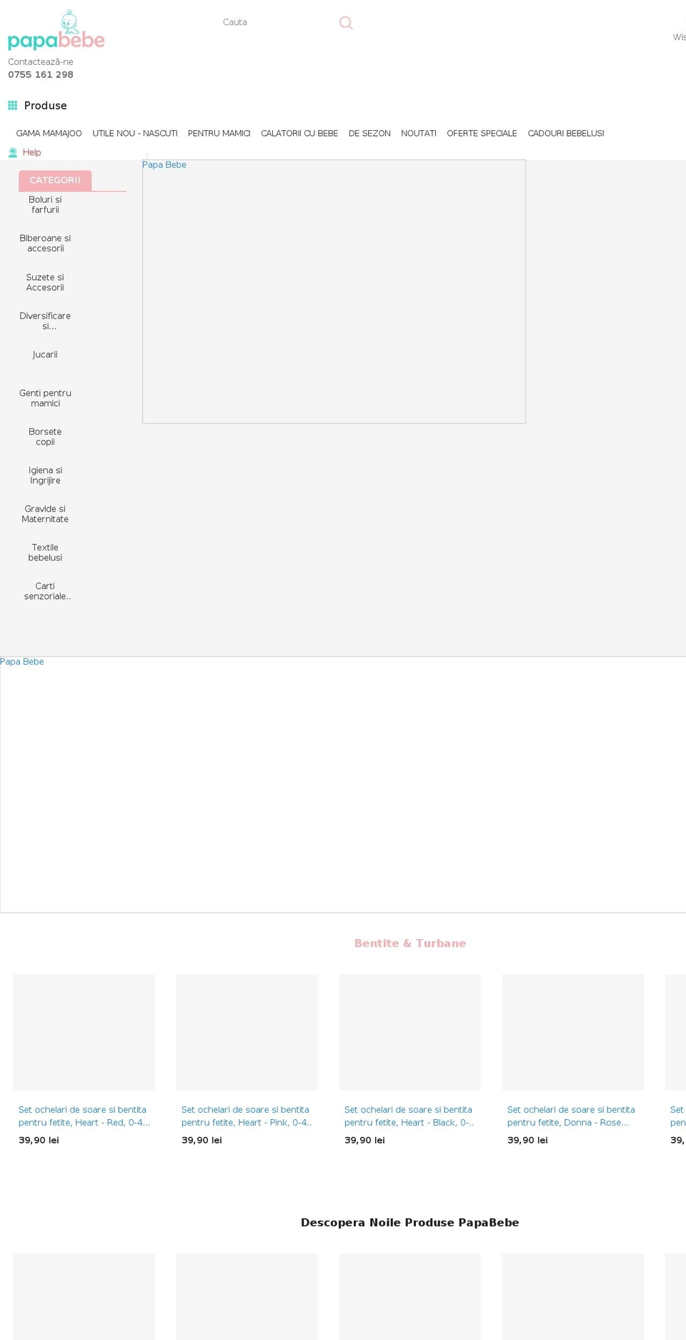 papabebe.ro shopify website screenshot