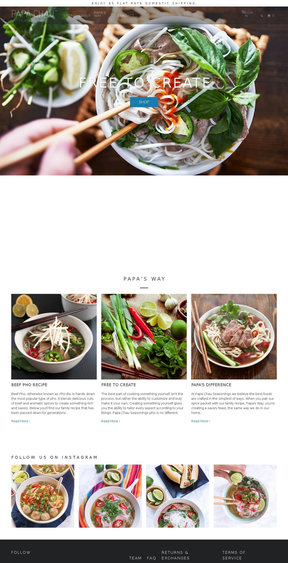 papachau.com shopify website screenshot