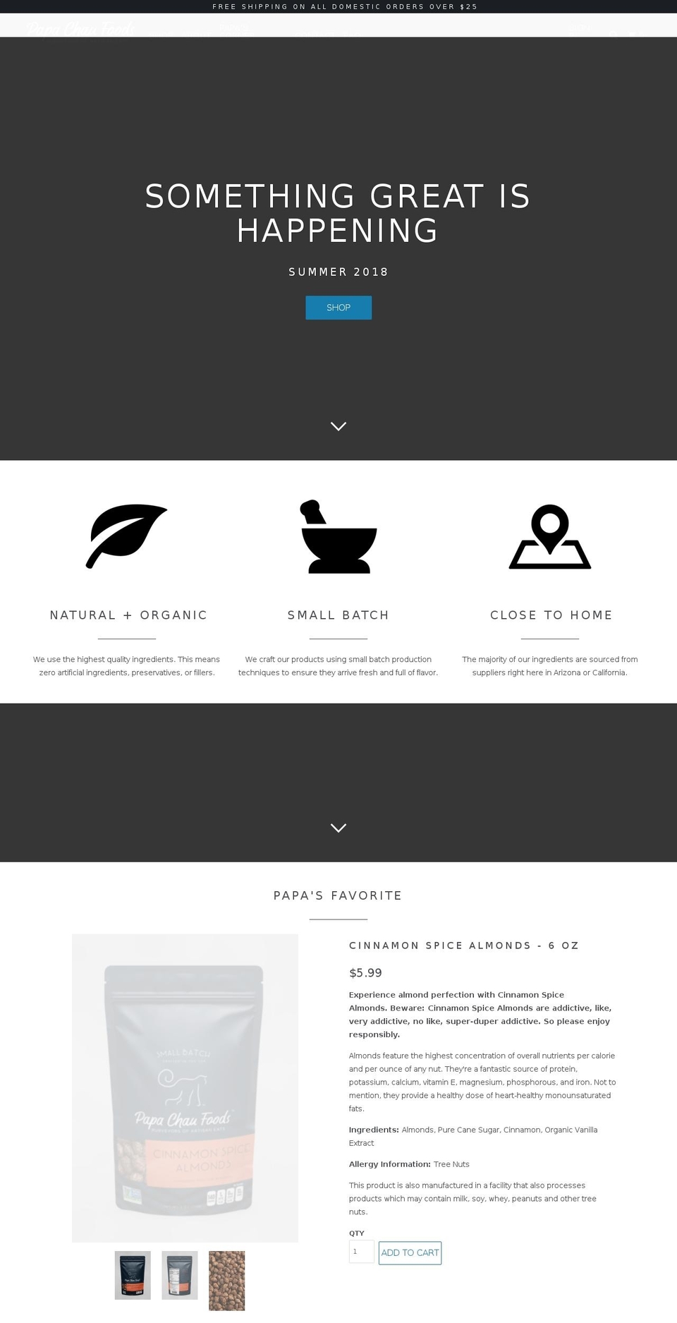 papachaufoods.com — Shopify storefront screenshot