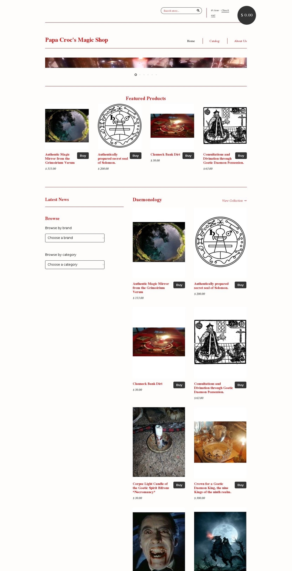 papacrocsmagicshop.com shopify website screenshot