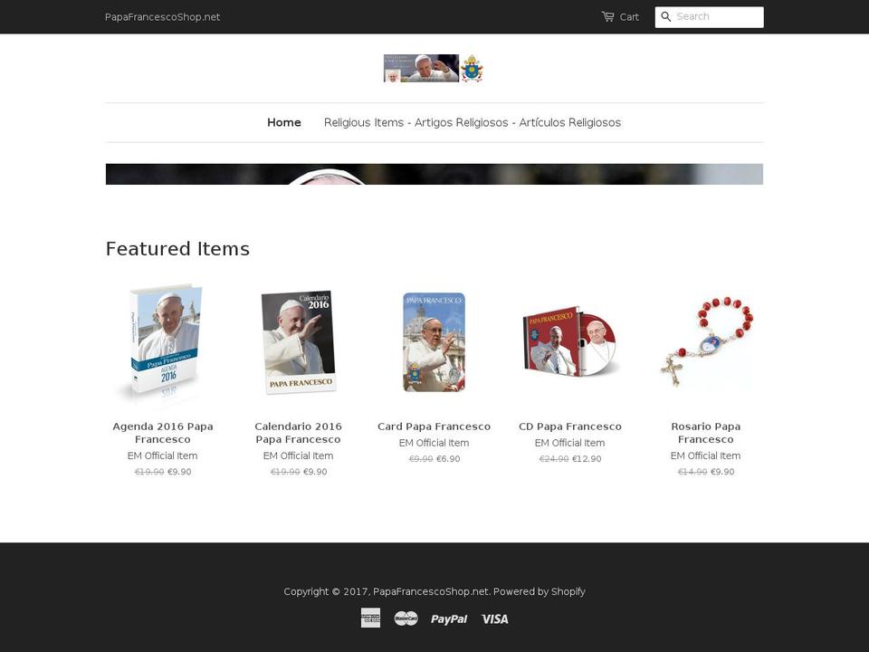 papafrancescoshop.net shopify website screenshot