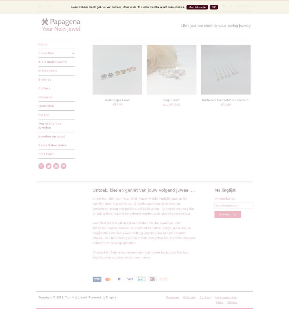 papagena.be shopify website screenshot