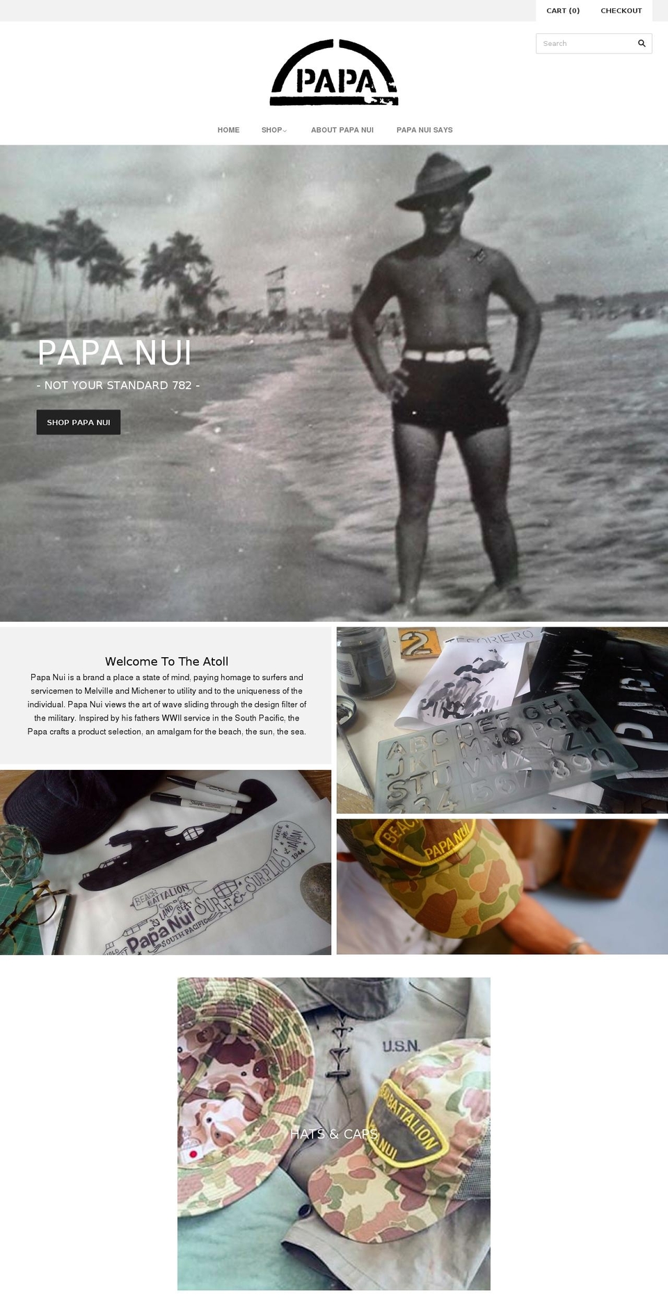 papanuicapco.com shopify website screenshot
