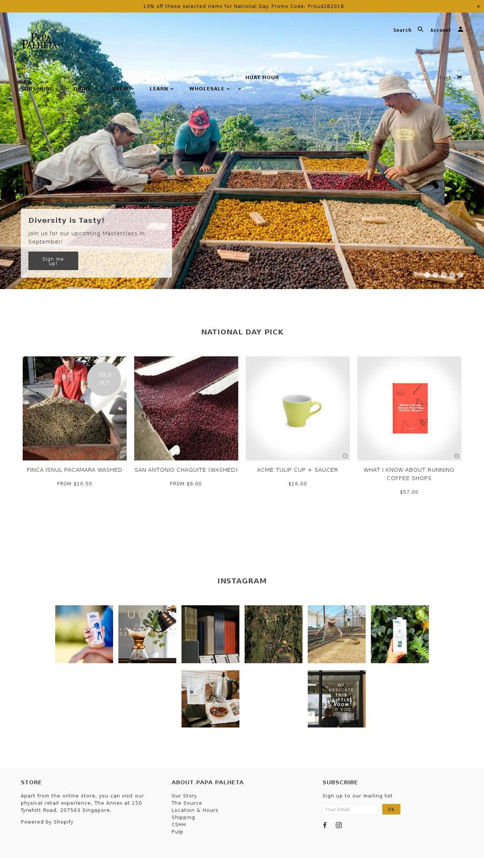 papapalheta.com shopify website screenshot