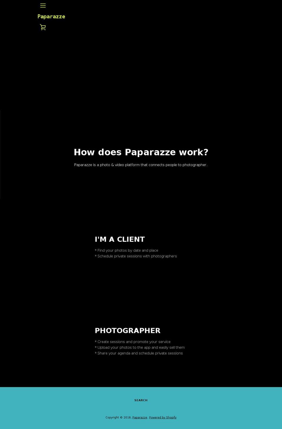 paparazze.com.br shopify website screenshot