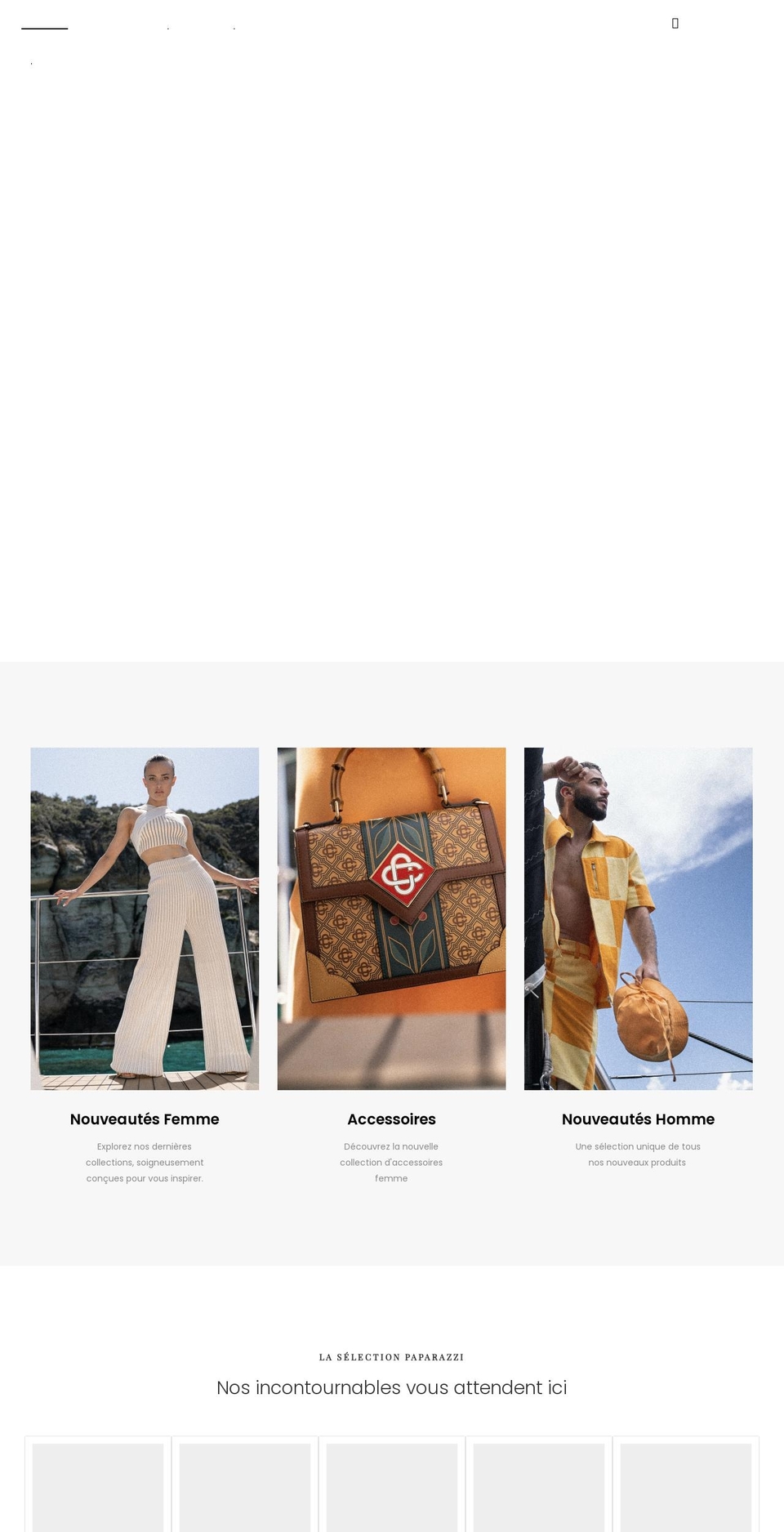 paparazzibastia.com — Shopify storefront screenshot
