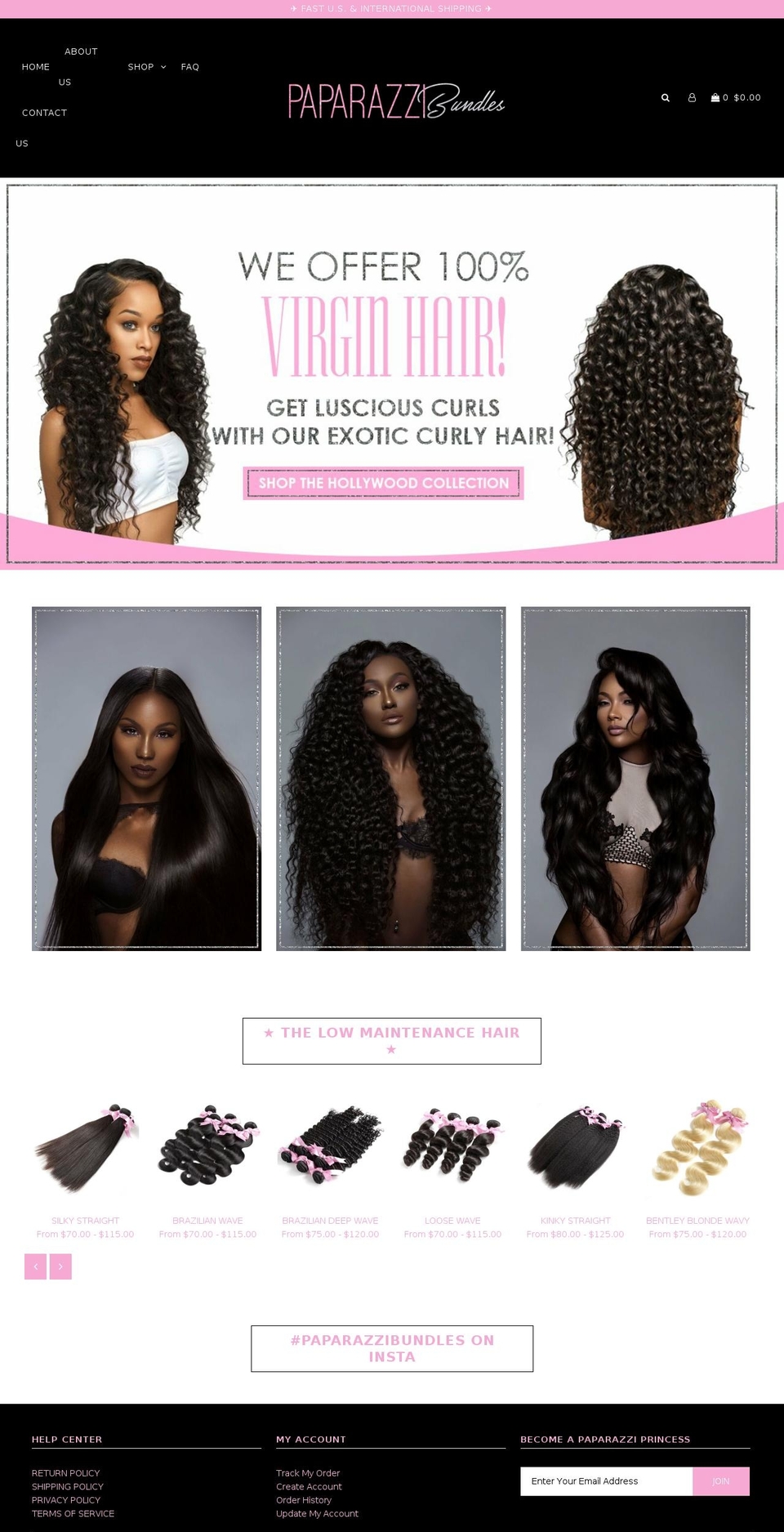 paparazzibundles.com — Shopify storefront screenshot