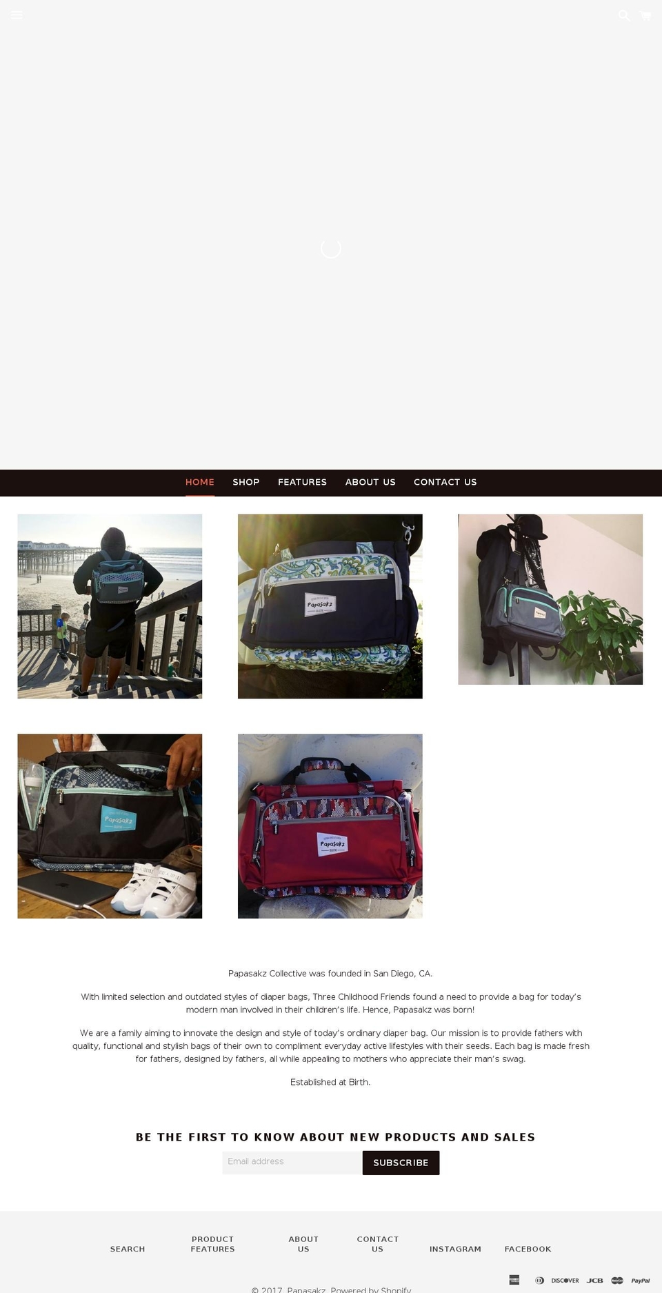 papasakz.com shopify website screenshot