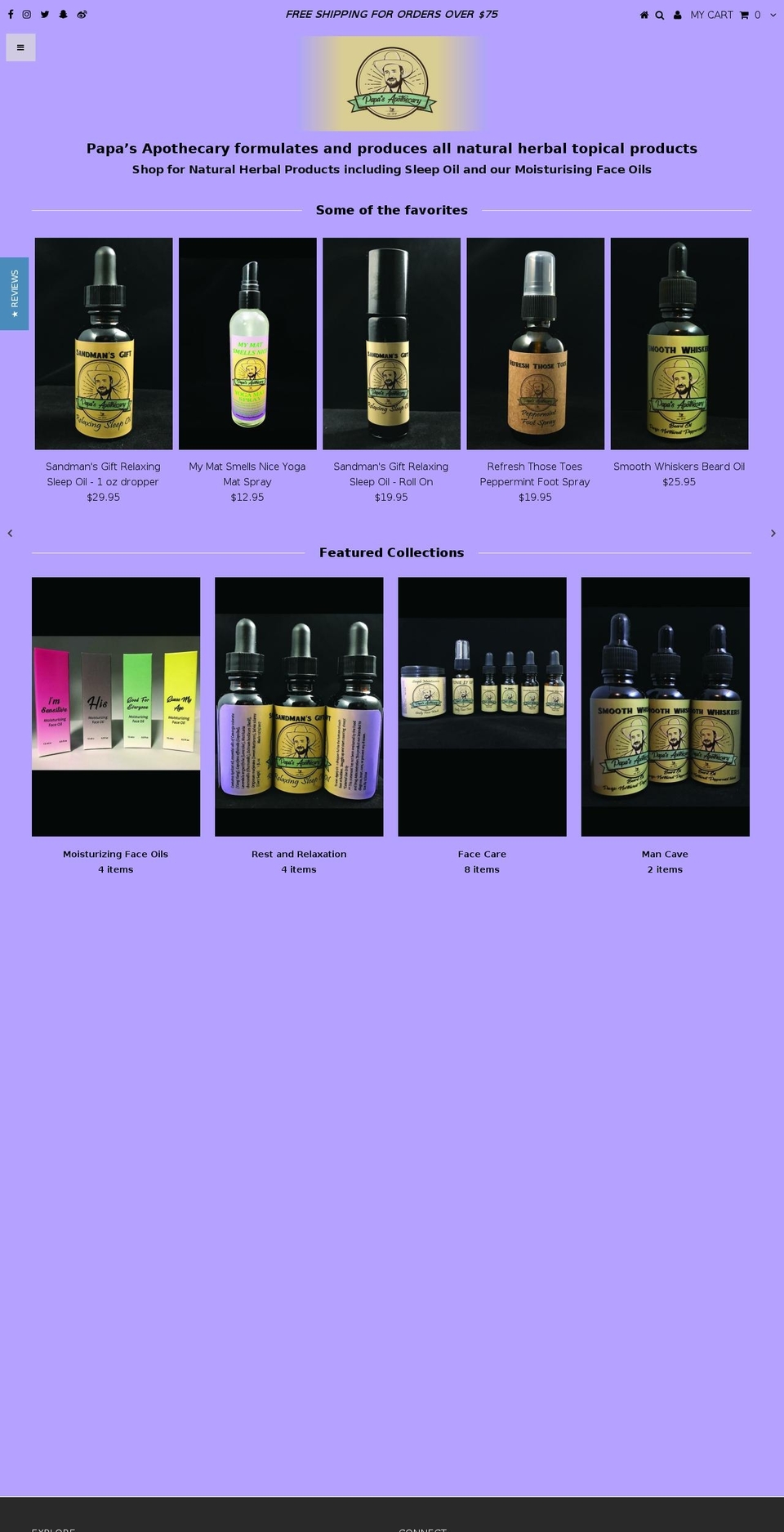 papasapothecary.com shopify website screenshot