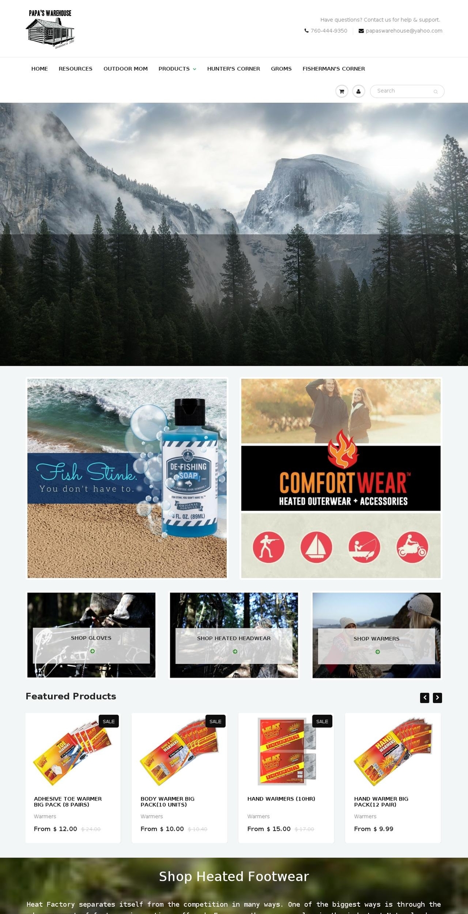 papaswarehouse.com shopify website screenshot