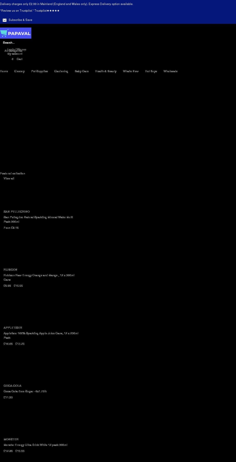 papaval.com shopify website screenshot