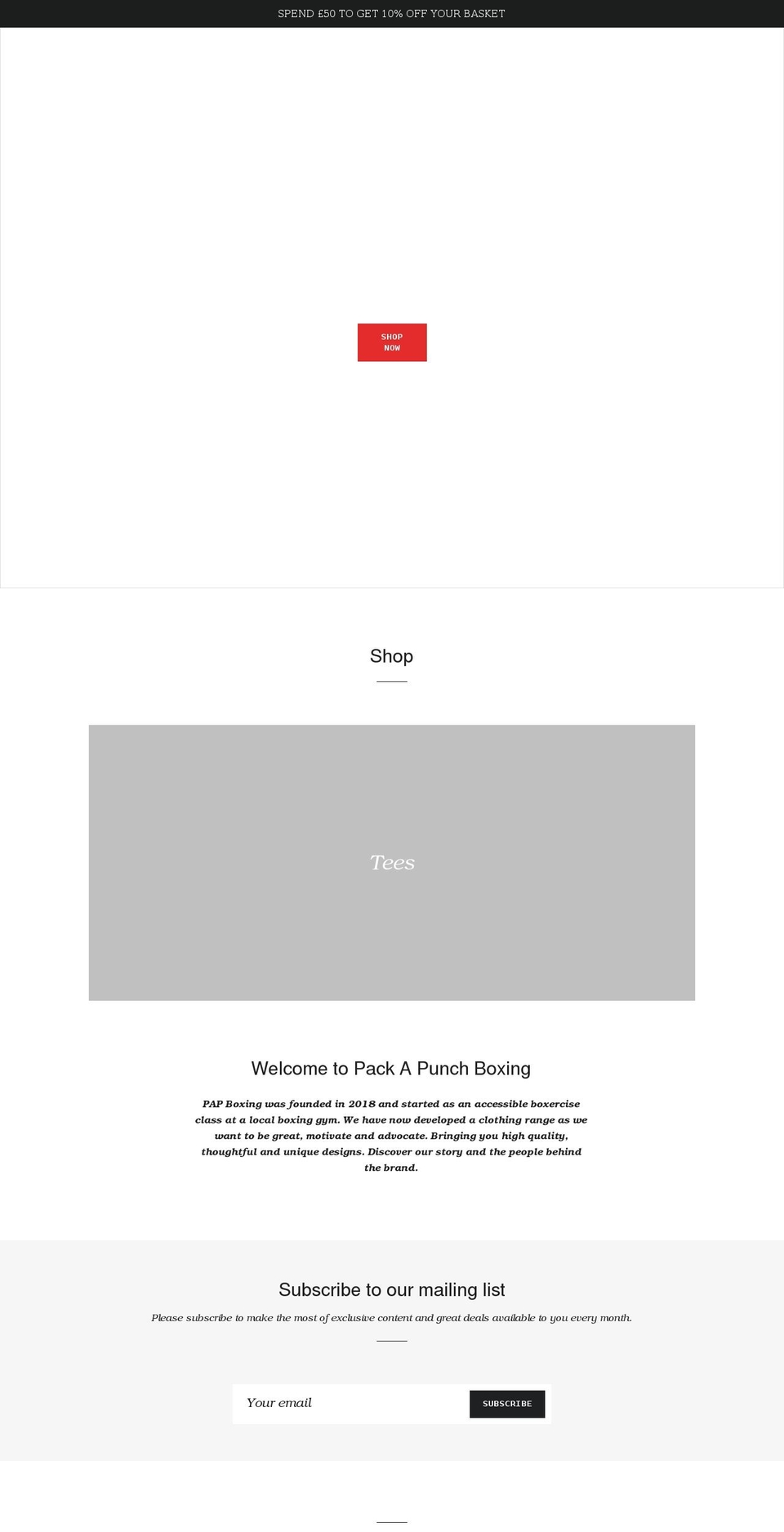 papboxing.com shopify website screenshot