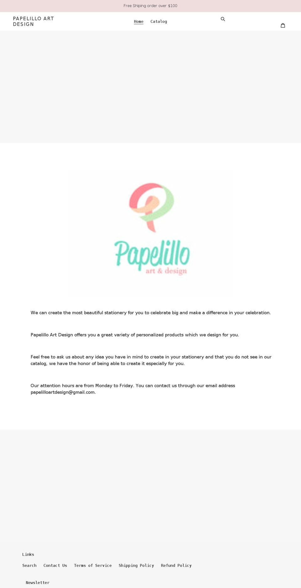 papelilloartdesign.com shopify website screenshot
