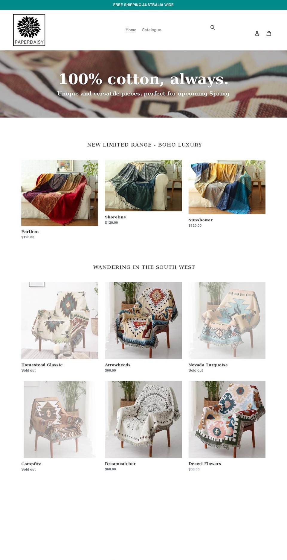 paper-daisy.com.au shopify website screenshot