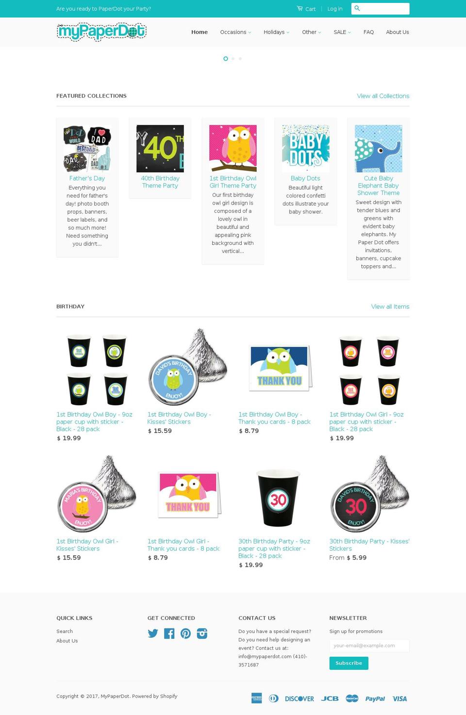 paper-dot.com shopify website screenshot