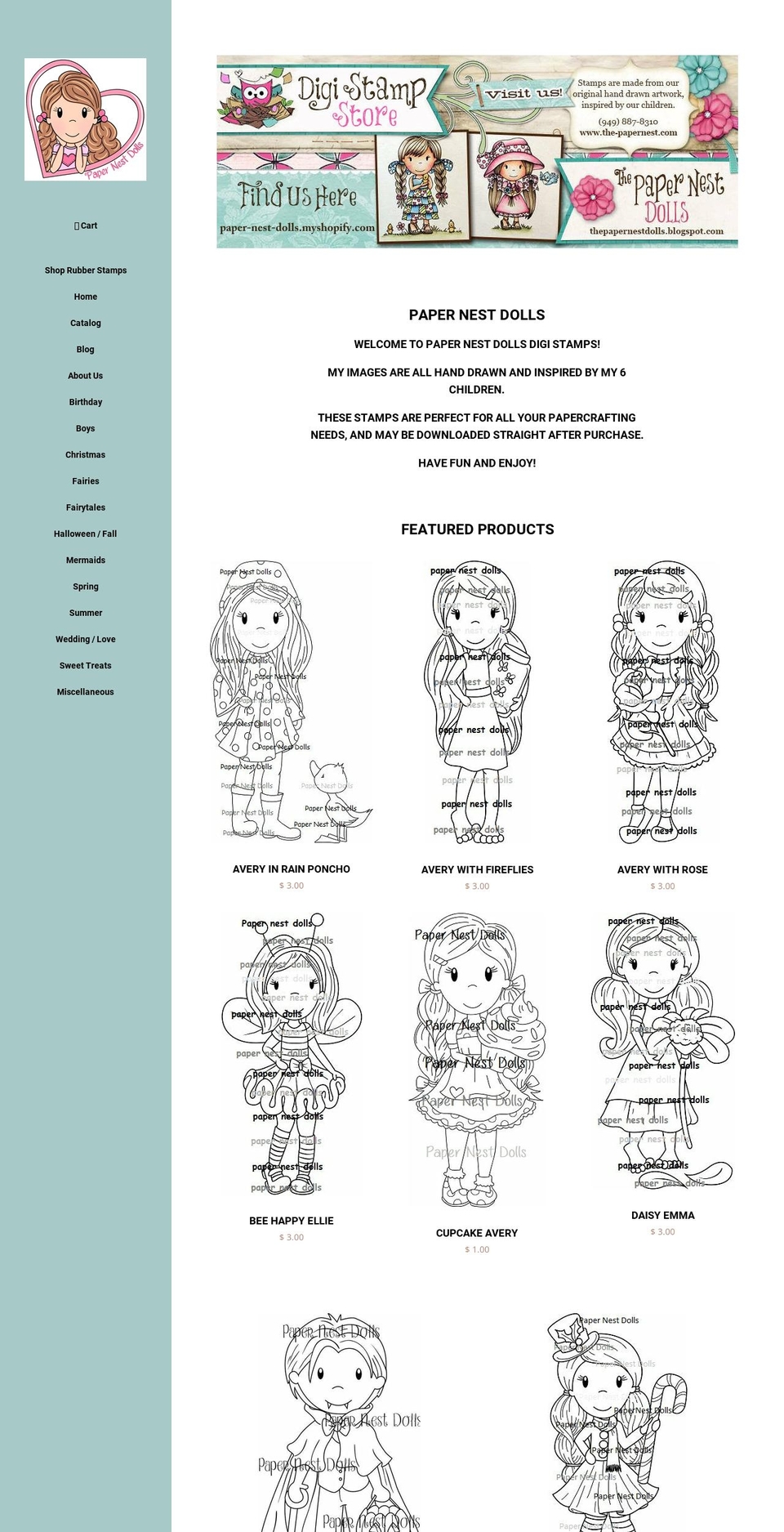 paper-nest-dolls.myshopify.com shopify website screenshot
