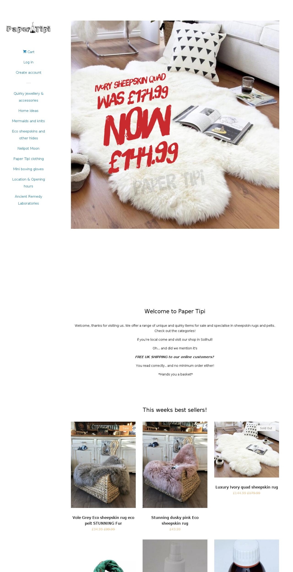 paper-tipi.co.uk shopify website screenshot