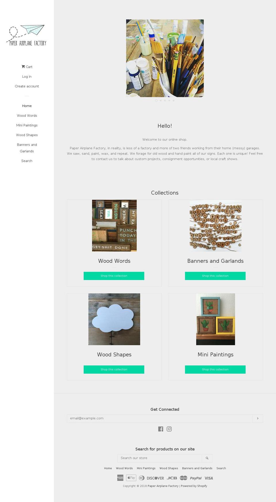 paperairplanefactory.com — Shopify storefront screenshot
