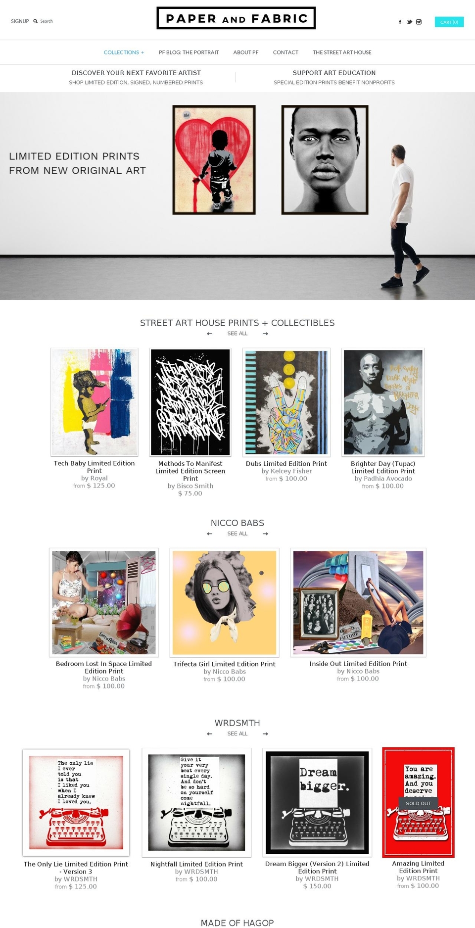 paperandfabric.com shopify website screenshot