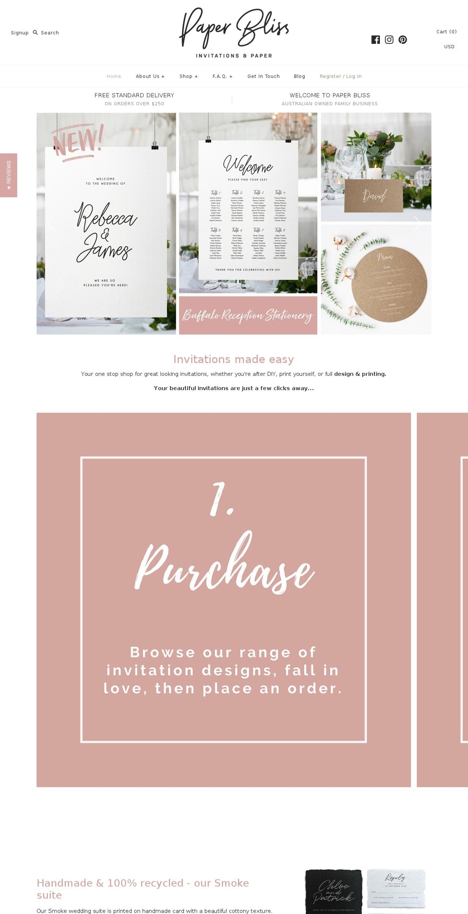 paperbliss.com.au shopify website screenshot