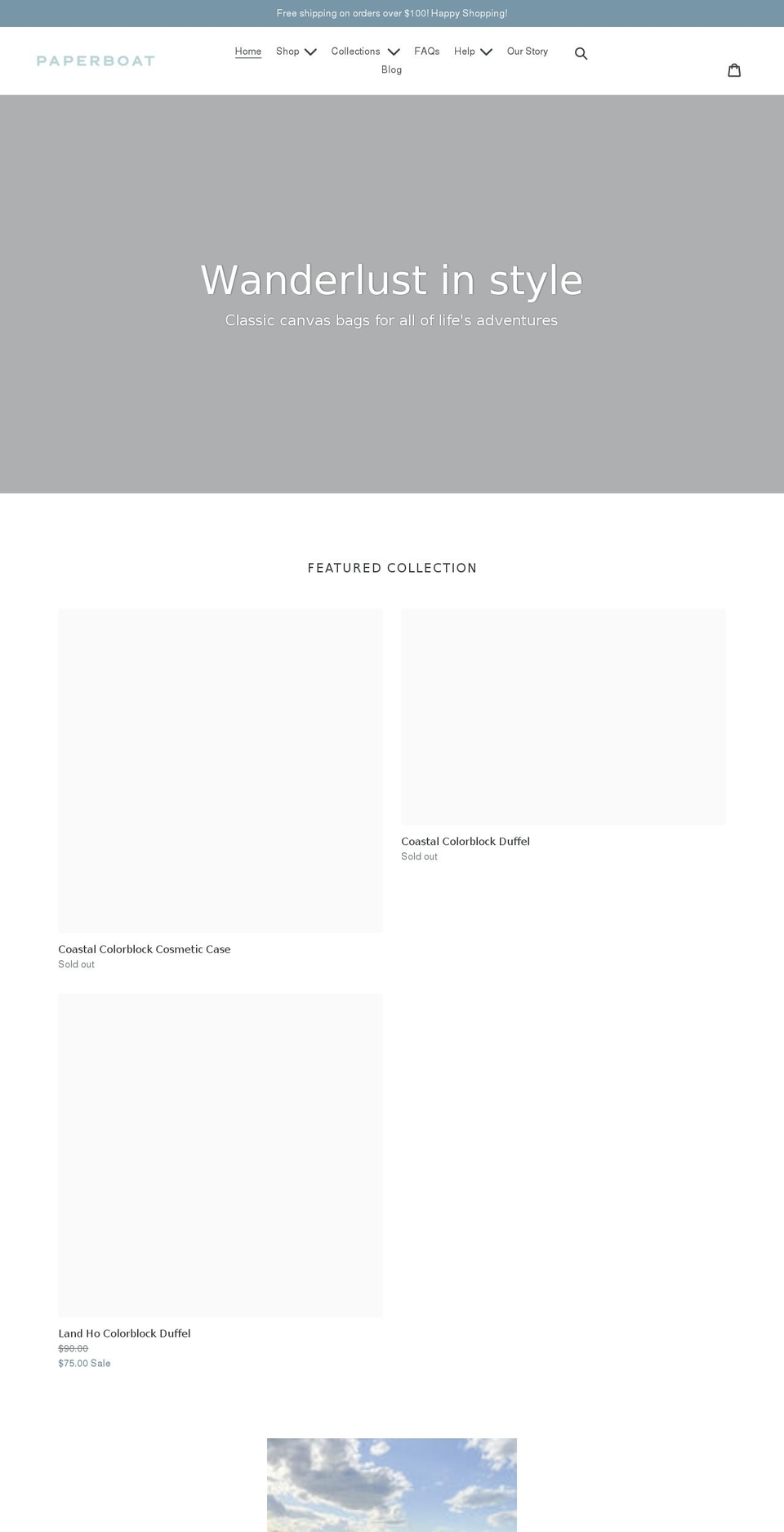 paperboatco.com shopify website screenshot