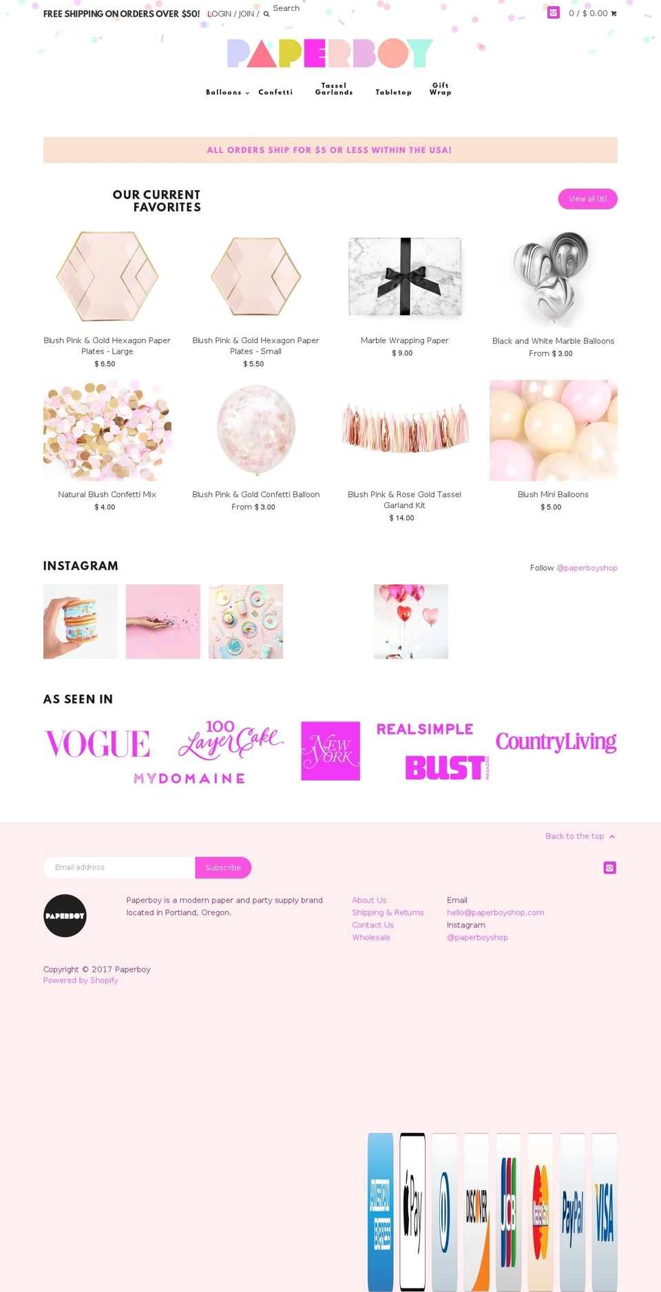 paperboyshop.com shopify website screenshot