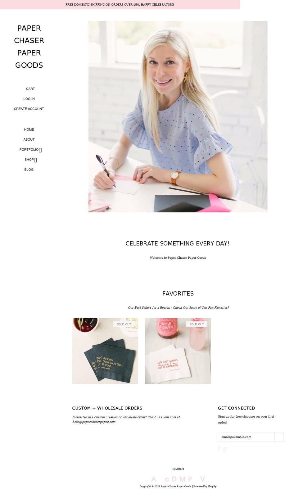 paperchaserpaper.com — Shopify storefront screenshot