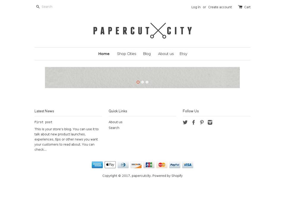 papercutcity.com shopify website screenshot