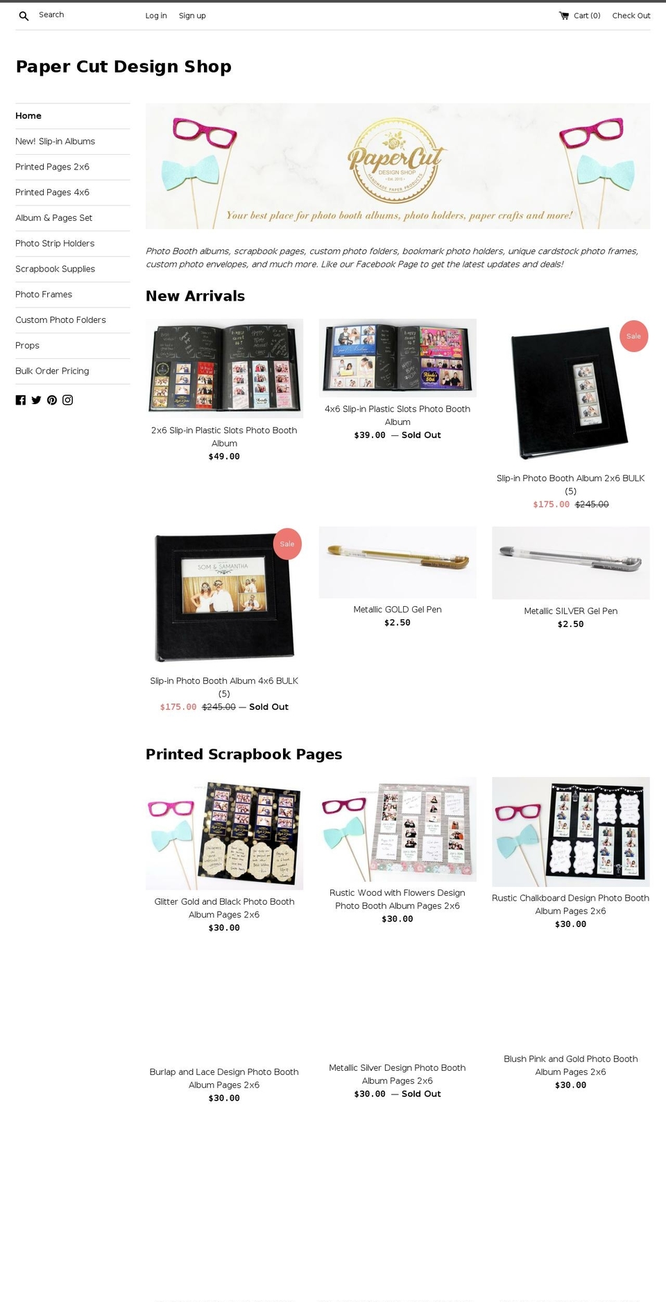 papercutdesignshop.com shopify website screenshot