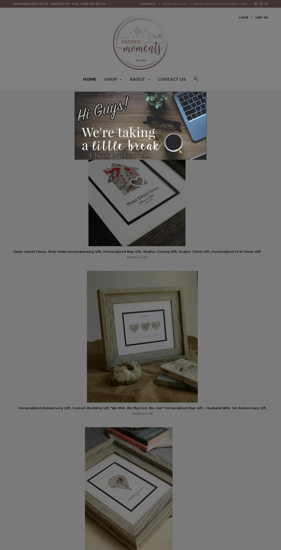 paperdmoment.com — Shopify storefront screenshot