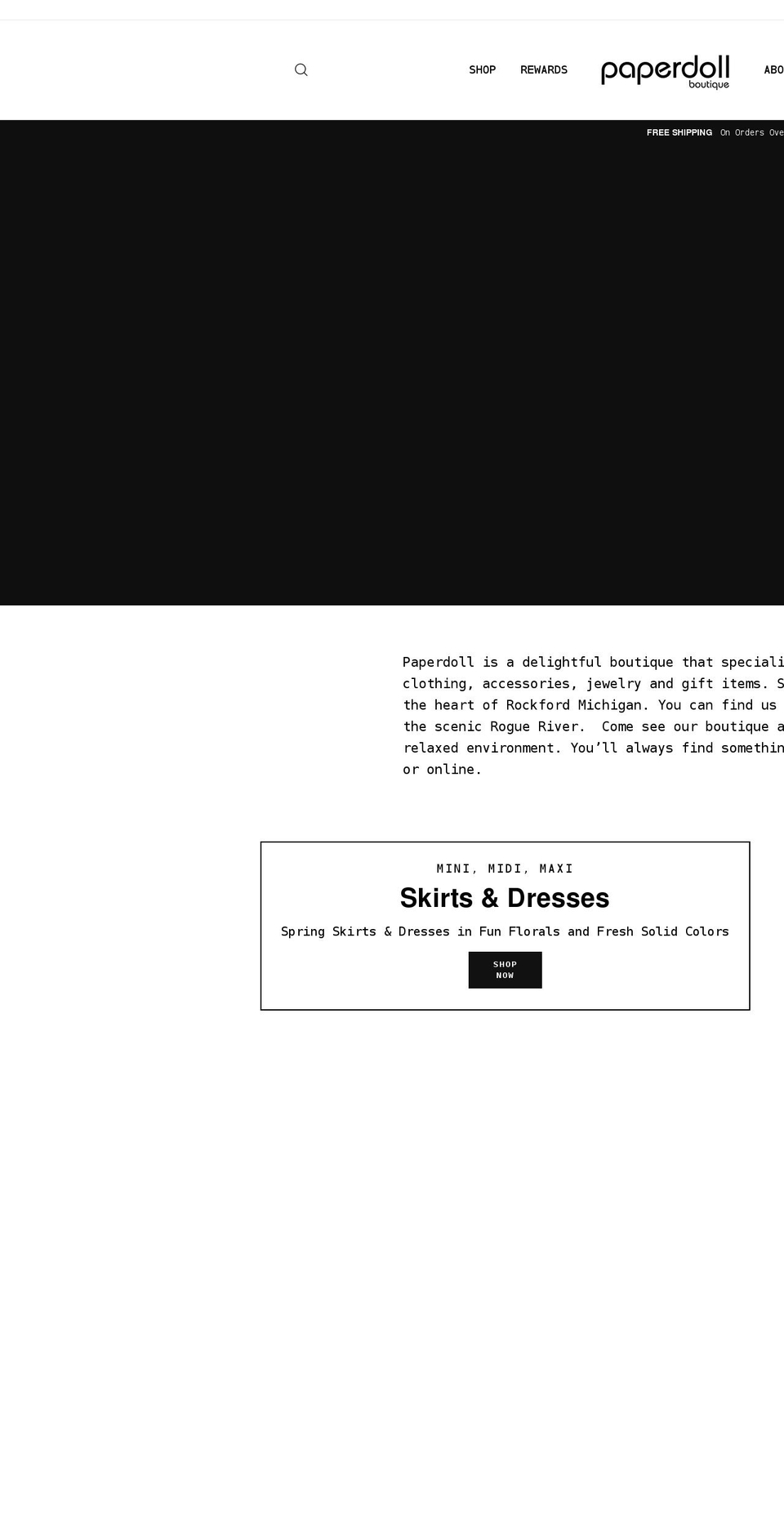 paperdollboutique.com shopify website screenshot