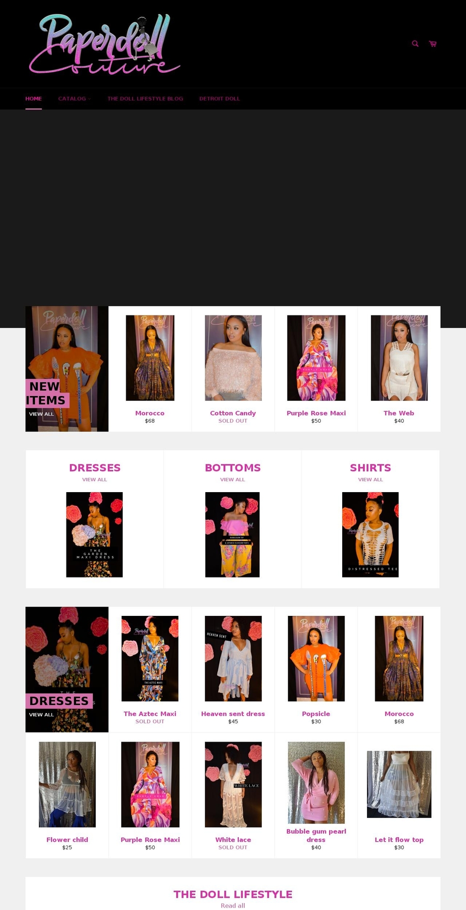 paperdollcouture.com — Shopify storefront screenshot