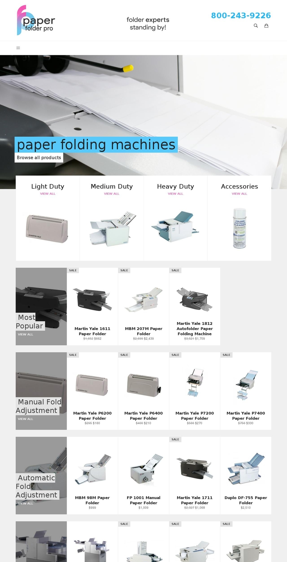 paperfolderpro.com shopify website screenshot
