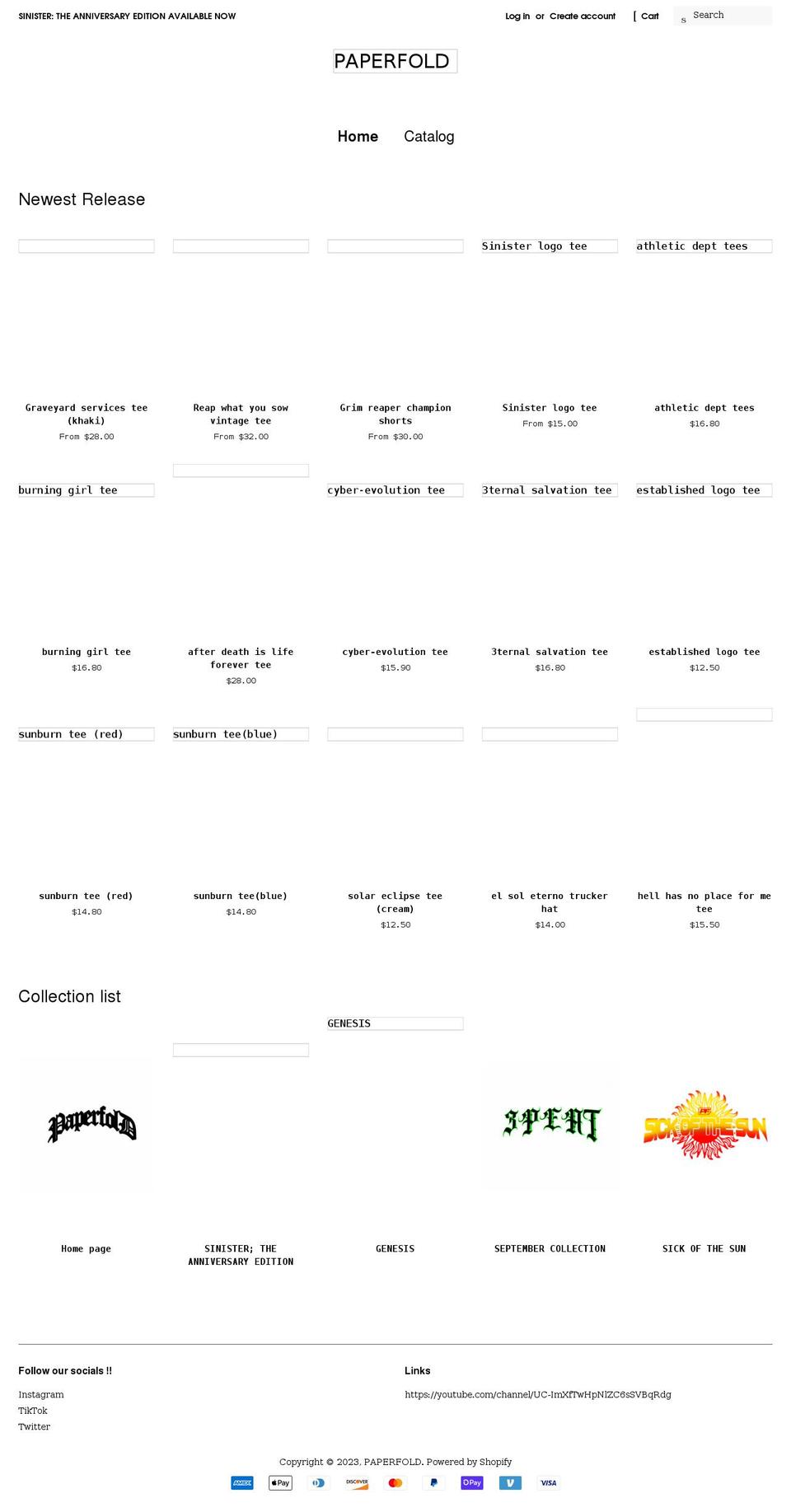 paperfoldshop.com shopify website screenshot