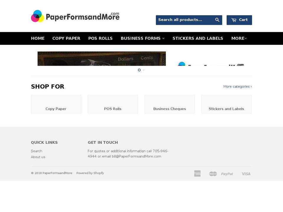 paperformsandmore.com — Shopify storefront screenshot