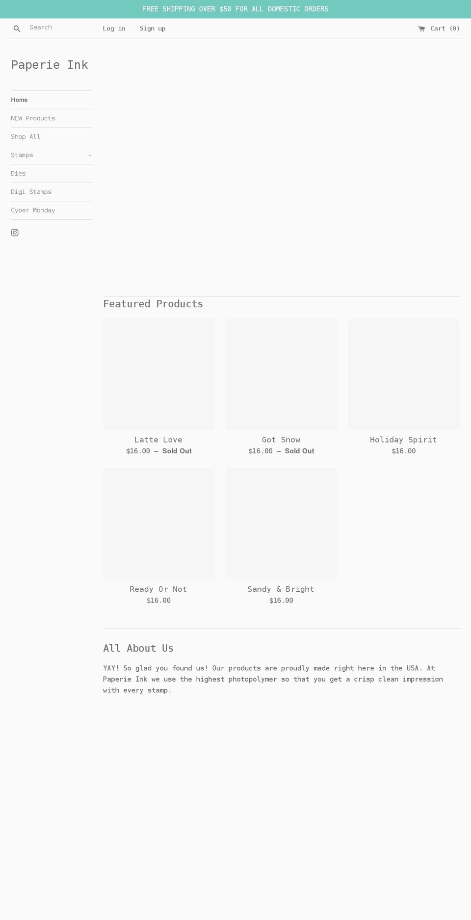 paperieink.com shopify website screenshot