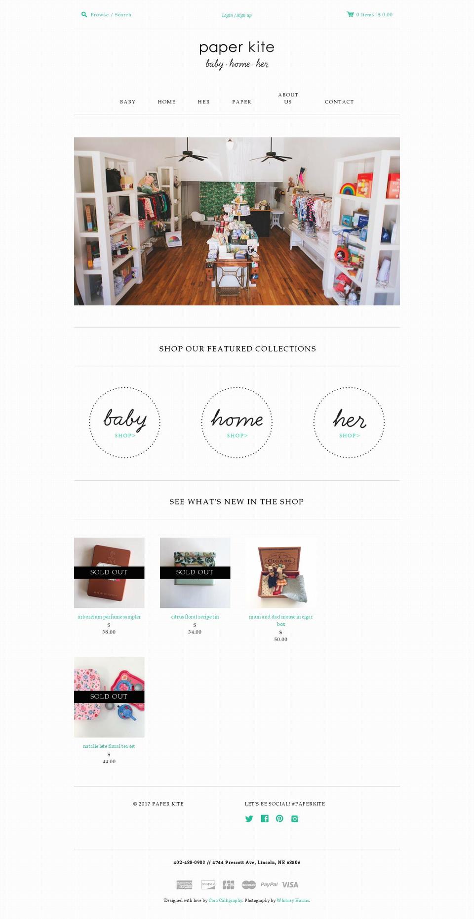 paperkitelincoln.com shopify website screenshot