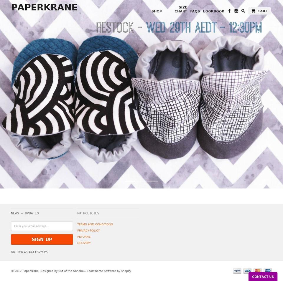 paperkrane.com.au shopify website screenshot