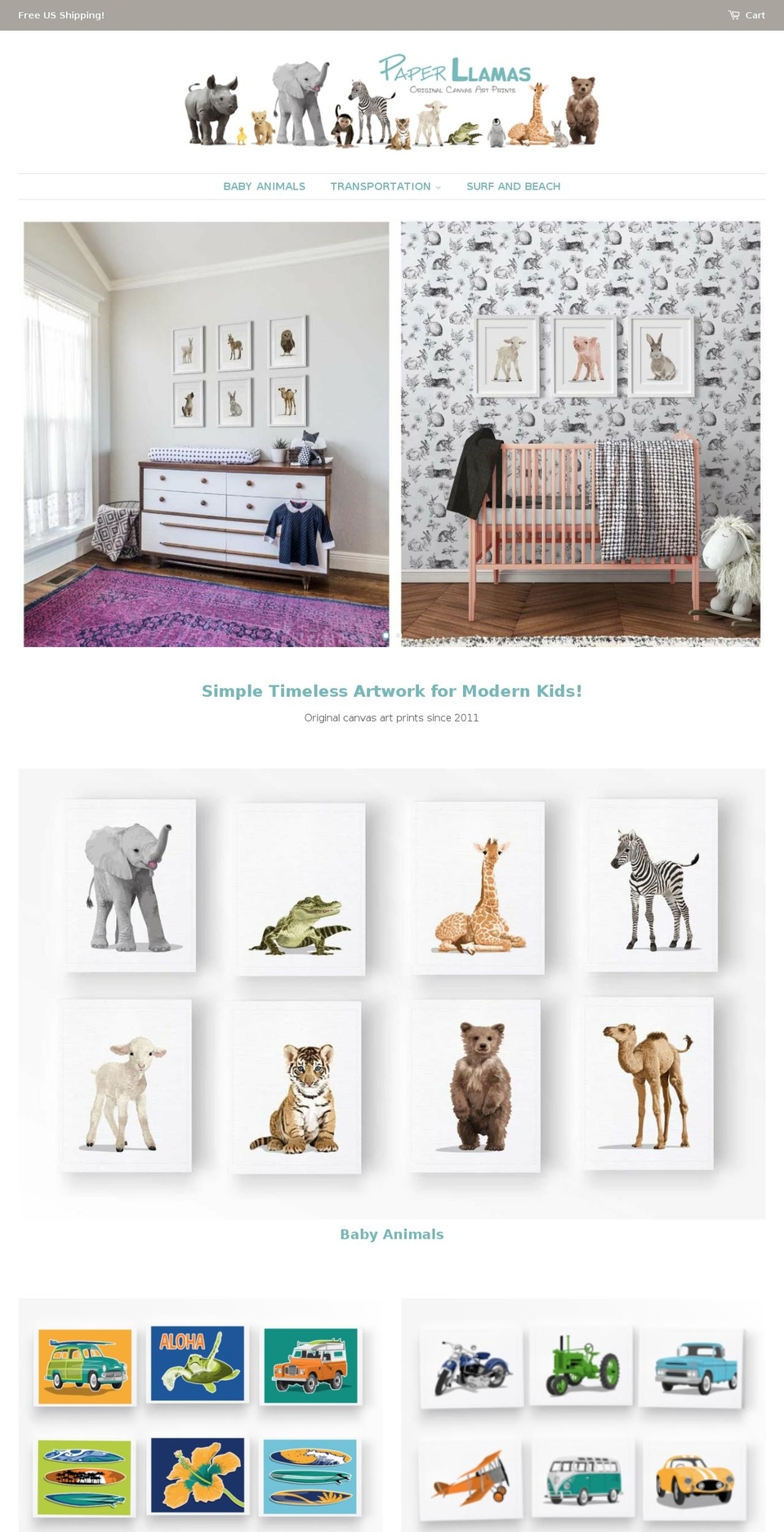 paperllamas.com shopify website screenshot