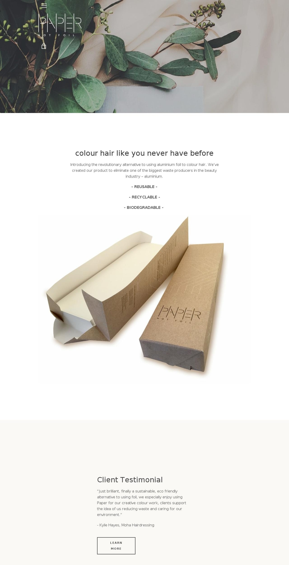 papernotfoil.com shopify website screenshot