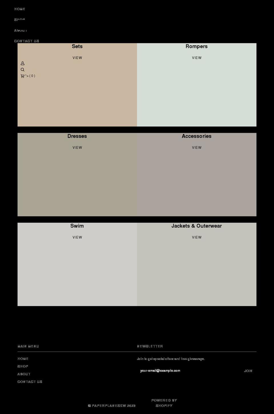 paperplaneskw.com shopify website screenshot