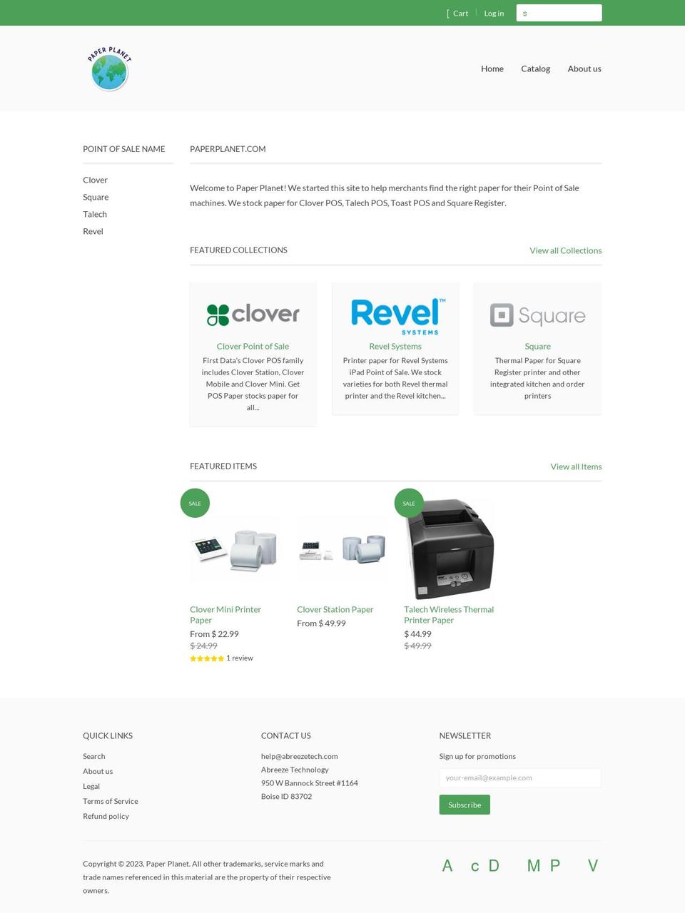 paperplanet.com shopify website screenshot