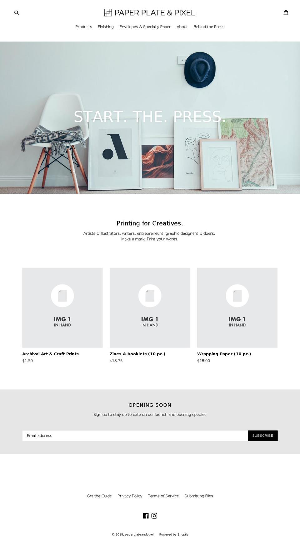 paperplateandpixel.com — Shopify storefront screenshot