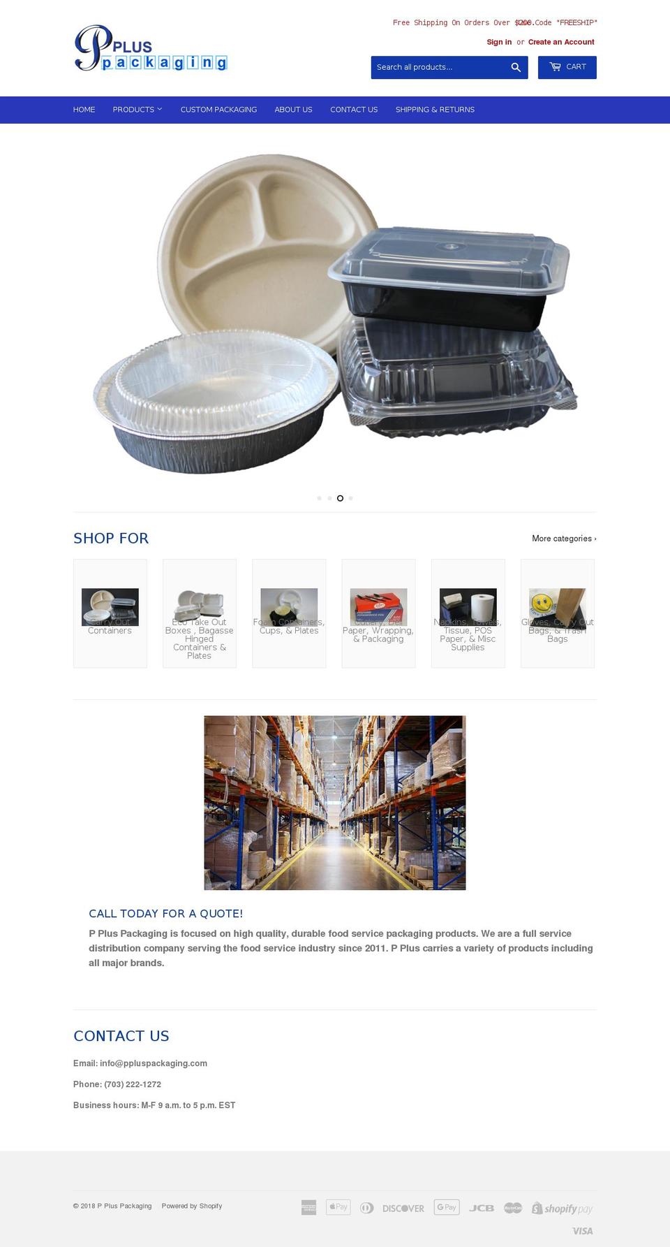 paperpluspackaging.com — Shopify storefront screenshot