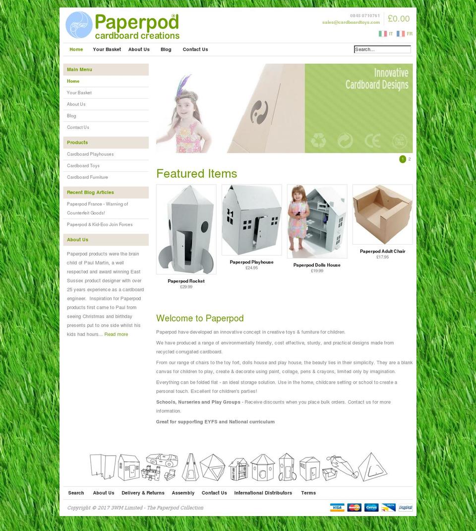 paperpod.eu shopify website screenshot