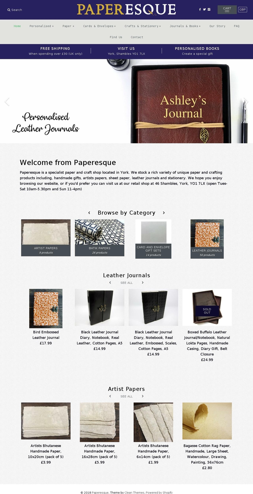 paperpodyork.com — Shopify storefront screenshot