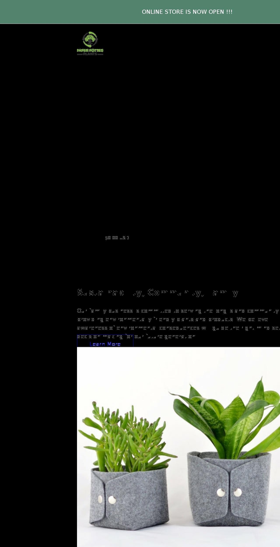 paperpottedplants.com shopify website screenshot